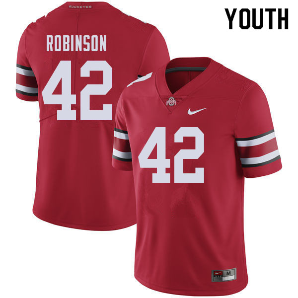 Ohio State Buckeyes Bradley Robinson Youth #42 Red Authentic Stitched College Football Jersey